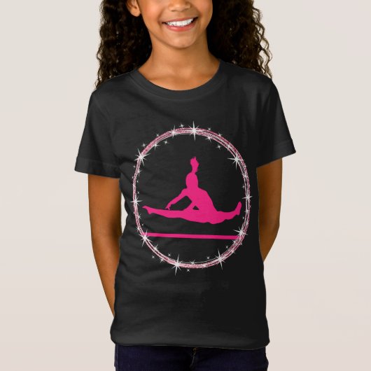 Hot Pink Gymnast Twinkle Gymnastiek T-shirt (Voorkant)