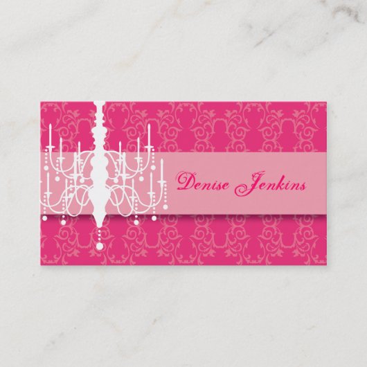Hot Pink-handelier Biz-kaart Visitekaartje (Voorkant)