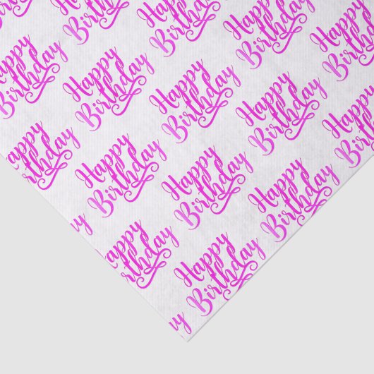 Hot Pink HAPPY BIRTHDAY Custom Party Tissuepapier (Detail)