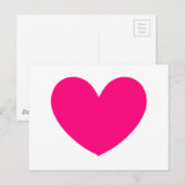 Hot Pink Heart Design A01 Briefkaart (Voorkant / Achterkant)