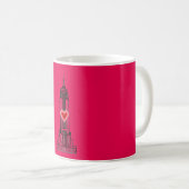 Hot Pink Heart Empire State Building Mok (Voorkant rechts)