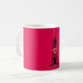 Hot Pink Heart Empire State Building Mok (Voorkant links)