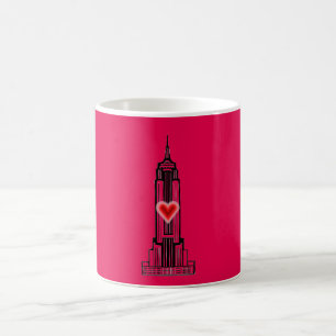 Hot Pink Heart Empire State Building Mok