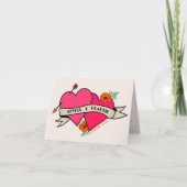 Hot Pink Heart Wedding Bedankkaart (Voorkant)