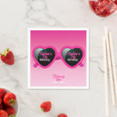 Hot Pink Heart Zonnebril Verjaardag Servet (Insitu)