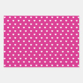 Hot Pink Hearts en Polka Dots Inpakpapier Vel (Voorkant)