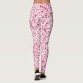 Hot Pink Hearts Splatter Paint, Abstract Leggings (Achterkant)