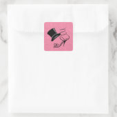 Hot Pink Hearts Top Hat en Hoge Hakken op stickers (Tas)