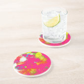 Hot Pink Heat Map Zandsteen Onderzetter (Zijkant)