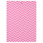 Hot Pink Herringbone Pattern Monogram Klembord (Achterkant)