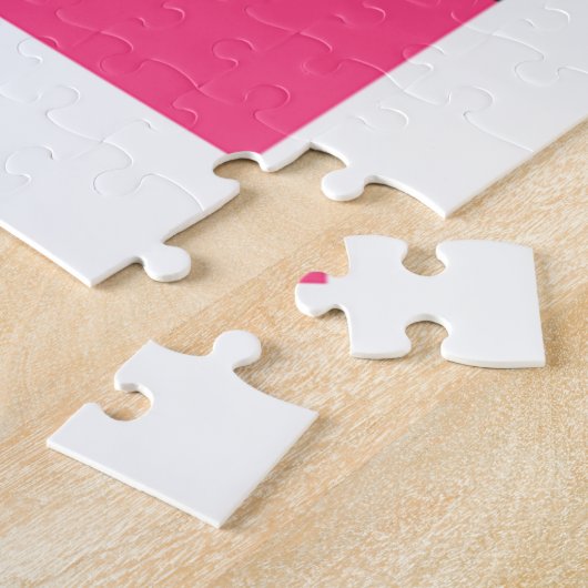 Hot Pink Hibiscus Legpuzzel (Zijkant)