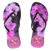 Hot Pink Hibiscus Monogram Teenslippers (Voetbed)