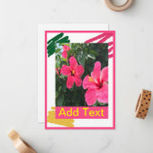 Hot Pink Hibiscus Notitiekaartje (Voorkant / Achterkant in situ)