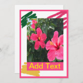 Hot Pink Hibiscus Notitiekaartje (Voorkant / Achterkant)