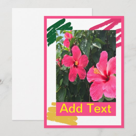 Hot Pink Hibiscus Notitiekaartje (Voorkant / Achterkant)