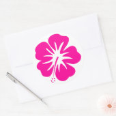 Hot Pink Hibiscus Ronde Sticker (Envelop)