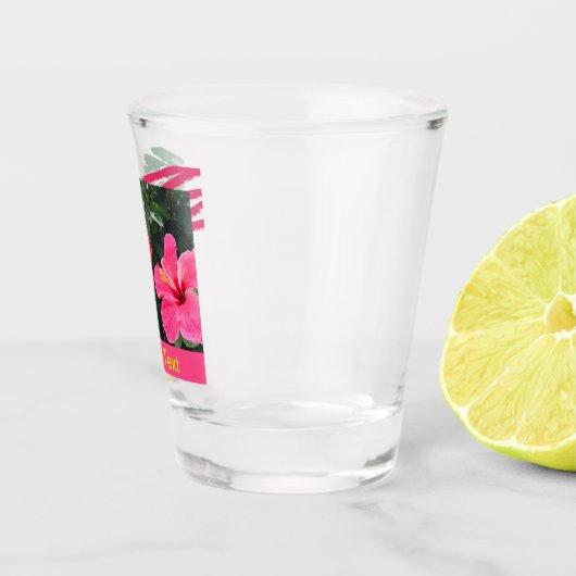 Hot Pink Hibiscus Shot Glas (Rechts)