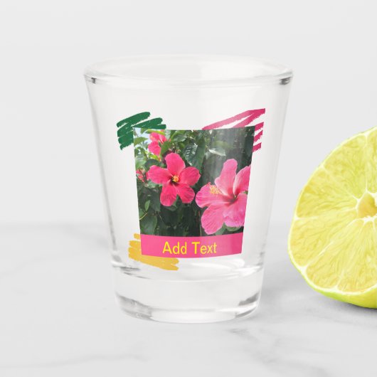 Hot Pink Hibiscus Shot Glas (Voorkant)