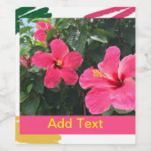 Hot Pink Hibiscus Wijn Etiket (Enkel label)