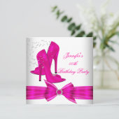 'Hot Pink High Hiel Shoe Birthday' Kaart (Staand voorkant)
