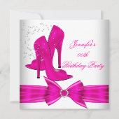 'Hot Pink High Hiel Shoe Birthday' Kaart (Voorkant)