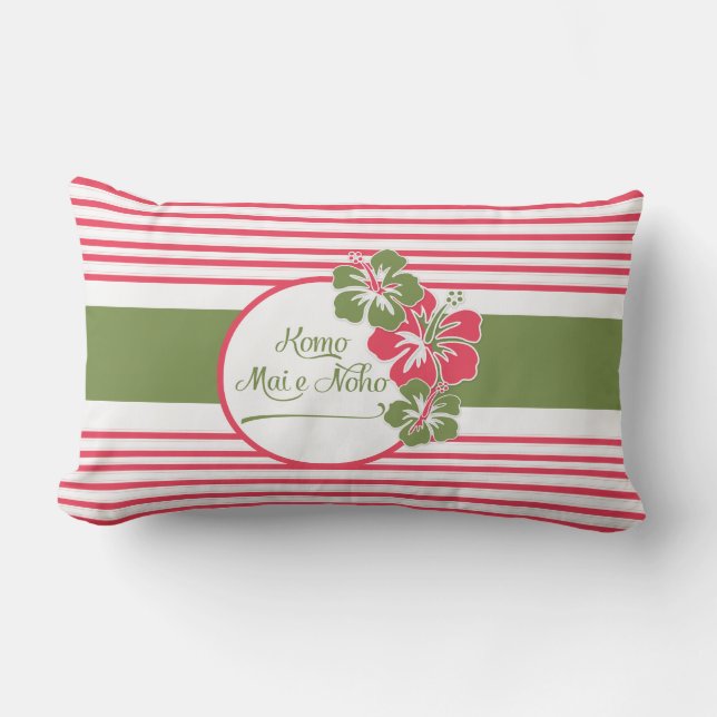 Hot Pink Hisbiscus Hawaiian Kom binnen, zitten, ru Buitenkussen (Voorkant)