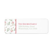 Hot Pink Holly Berry en Eucalyptus Retouradres Etiket (Voorkant)