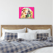 Hot Pink Horse Lovers Wall Art Canvas (Insitu (Slaapkamer))