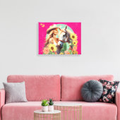 Hot Pink Horse Lovers Wall Art Canvas (Insitu (Woonkamer))