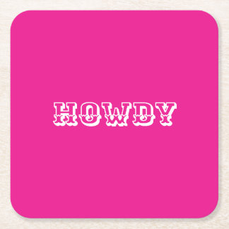 Hot Pink Howdy Cowgirl Style Kartonnen Onderzetters