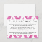 Hot Pink Ikat Gasteninformatie Informatiekaartje (Voorkant / Achterkant)