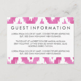 Hot Pink Ikat Gasteninformatie Informatiekaartje