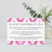 Hot Pink Ikat Gasteninformatie Informatiekaartje (Staand voorkant)