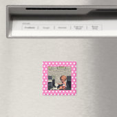 Hot Pink in witte Stippen Foto Magneet (Insitu (Vaatwasser))