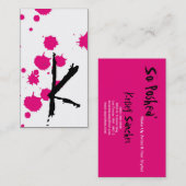 Hot Pink Ink Splot Make-up Artist Visitekaartje (Voorkant / Achterkant)