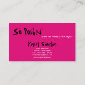 Hot Pink Ink Splot Make-up Artist Visitekaartje (Achterkant)