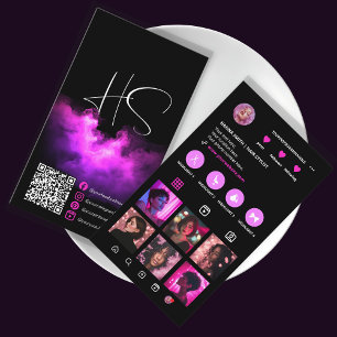 Hot Pink Instagram Hair Stylist QR-code Visitekaartje