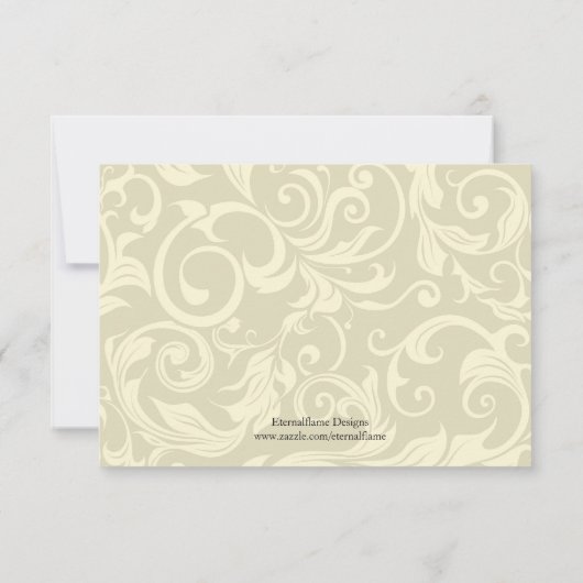 Hot Pink Ivory Swirl Wedding RSVP Kaartje (Achterkant)