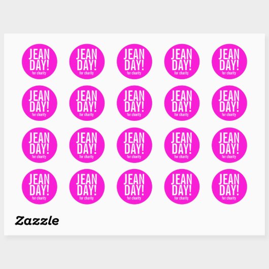 Hot Pink Jean Day Stickers (Vel)