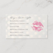 Hot Pink Kiss Lips met Golden Bokeh Stippen Make-u Visitekaartje (Achterkant)