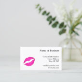 Hot Pink Kiss Visitekaartje (Staand voorkant)