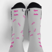 Hot pink kisses. Your name on gray Sokken (Top)