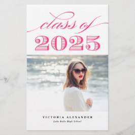 Hot Pink Klasse van 2025 Foto Afstuderen