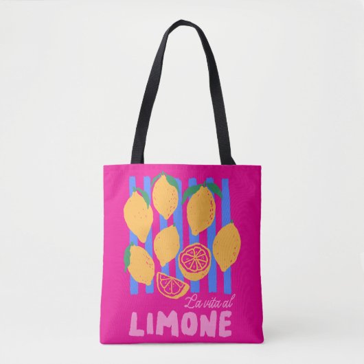 Hot Pink La Vita al Limone Market Tas (Voorkant)
