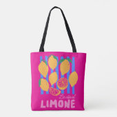 Hot Pink La Vita al Limone Market Tas (Achterkant)