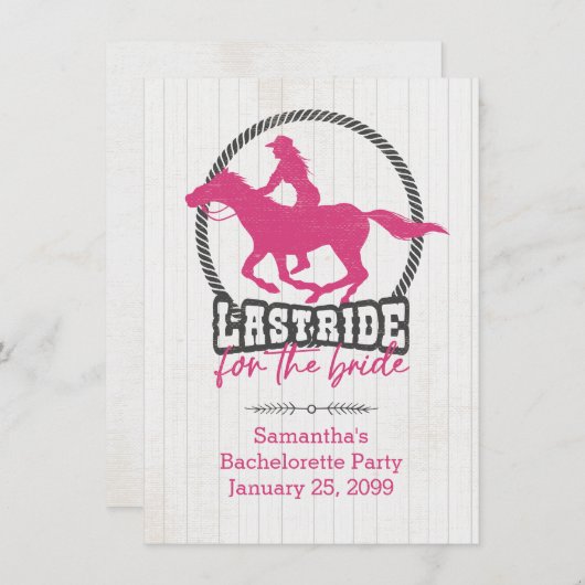 Hot Pink laatst gerijpt voor de uitnodiging voor e (Voorkant / Achterkant)