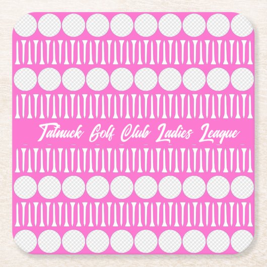 Hot Pink Ladies Golf League Party Kartonnen Onderzetters (Voorkant)