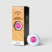 Hot Pink Lady Golfer Funny Golf Pun Typografie Golfballen (Verpakking)