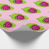 Hot Pink Ladybug Cadeaupapier (Hoek)