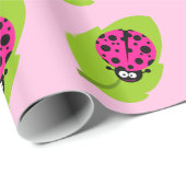 Hot Pink Ladybug Cadeaupapier (Rol Hoek)